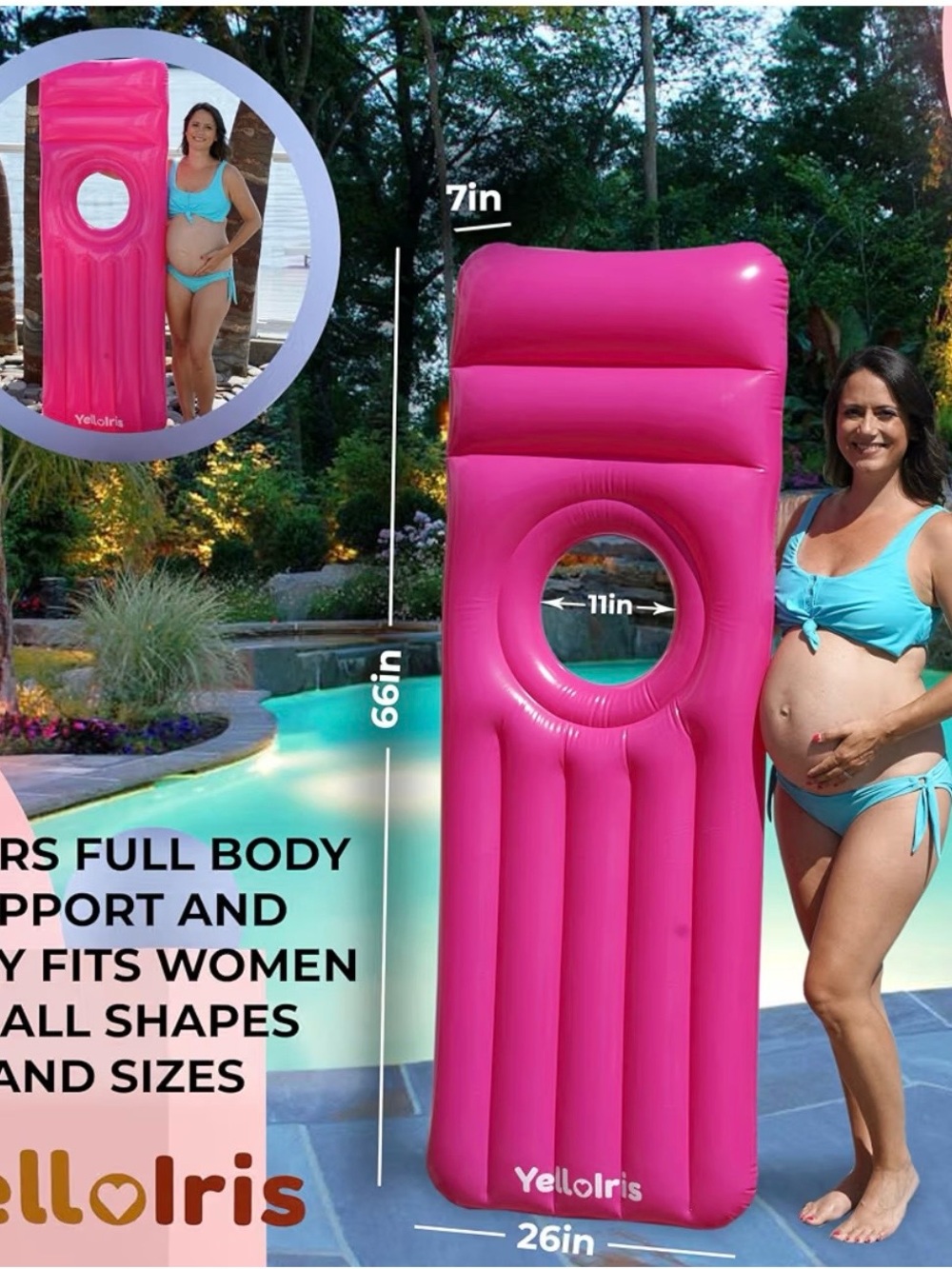 Pink Inflatable Women’s Pregnancy Swim Float